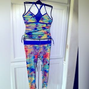 Reebok swim pant set swimsuit tanking top workout gear